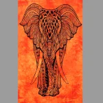Orange Cotton Elephant Printed Small Hanging Wall - Image 2