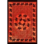 Orange Elephant Mandala Printed Tapestry - Image 2
