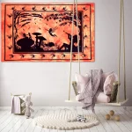 Orange Fairyland Print Wall Decor Tapestry