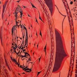 Orange Lord Buddha Printed Cotton Tapestry - Image 3