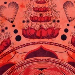 Orange Lord Buddha Printed Cotton Tapestry - Image 4