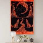 Orange Moon Tapestry Wall hanging