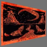 Orange Moon Tapestry Wall hanging - Image 3