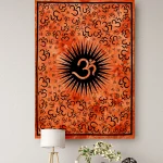 Orange OM Tapestry Mandala Poster