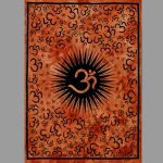 Orange OM Tapestry Mandala Poster - Image 2