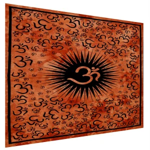 Orange OM Tapestry Mandala Poster - Image 3