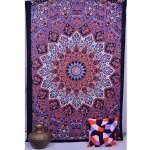 Orange Star Mandala Printed Tapestry Wall Decor