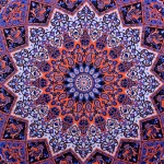 Orange Star Mandala Printed Tapestry Wall Decor - Image 2