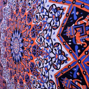 Orange Star Mandala Printed Tapestry Wall Decor - Image 3