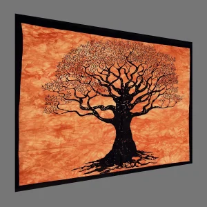 Orange Tapestry Home Decor Tree of life Poster - Image 3