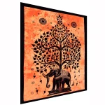 Orange Wall Hanging Tree Of Life Elephant Tapestry - Image 3