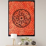 Orange Zodiac Astrology Mandala Wall Hanging Tapestry