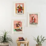 Pack of 3 Tarot Flag Tapestry The Lovers, The Chariot, The World