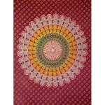 Peacock Mandala Wall Decor Maroon Poster - Image 2