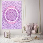 Pink Ombre Mandala Print Cotton Poster