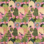 Pink Peacock Pavilion Print Cotton Fabric - Image 4