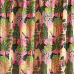 Pink Peacock Pavilion Print Cotton Fabric - Image 2