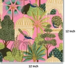 Pink Peacock Pavilion Print Cotton Fabric - Image 5