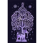 Purple Color Elephant Mandala Print Cotton Tapestry - Image 2