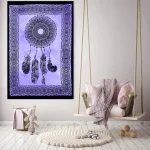Purple Dream Catcher Yoga Mat Mandala Print Tapestry