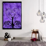 Purple Elephant Tree Of Life Wall Hanging