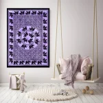 Purple Ethnic Elephant Mandala Print Wall Hanging