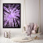 Purple Forest Locust Tree Print Tapestry