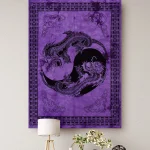 Purple Mandala Tapestry Dragon Wall Hanging