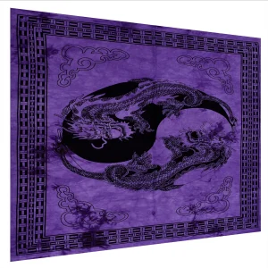 Purple Mandala Tapestry Dragon Wall Hanging - Image 3