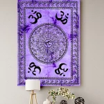 Purple OM Print Cotton Wall Hanging