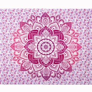 Purple Ombre Mandala Printed Wall Hanging Tapestry 95"x85" - Image 3