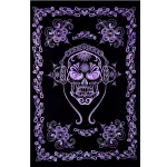 Purple Skull Skeleton Mandala Tapestry - Image 2