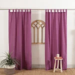Purple Solid Color Curtains Window & Door Decor Long Curtains - Image 2