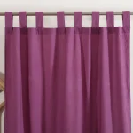 Purple Solid Color Curtains Window & Door Decor Long Curtains - Image 3