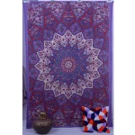 Purple Star Mandala Printed Tapestry Bed Cover