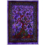 Purple Tree of Life Wall Hanging Beach Throw