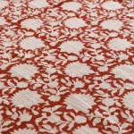 Red Beige Floral Printed Handloom Cotton Thorw - Image 7