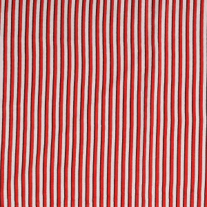 Red & Black Stripe Printed Cotton Fabric - Image 4