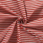 Red & Black Stripe Printed Cotton Fabric - Image 2