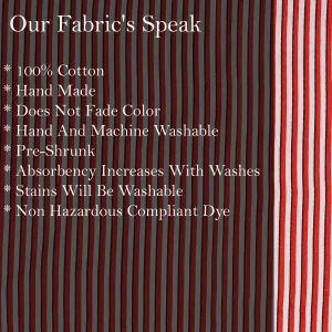 Red & Black Stripe Printed Cotton Fabric - Image 5