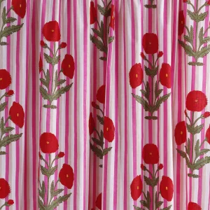 Red Floral Print Women Dress Making Fabric - Image 3