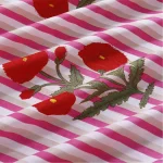 Red Floral Print Women Dress Making Fabric - Image 2