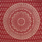 Red Gold Ombre Mandala Print Tapestry - Image 3