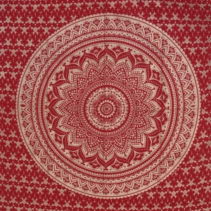 Red Gold Ombre Mandala Print Tapestry - Image 3