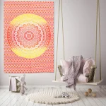 Red Ombre Mandala Printed Cotton Tapestry