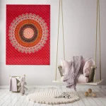Red Peacock Mandala Beach Yoga Mat