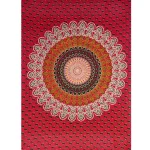Red Peacock Mandala Beach Yoga Mat - Image 2