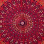 Red Peacock Mandala Printed Tapestry Wall Decor - Image 3