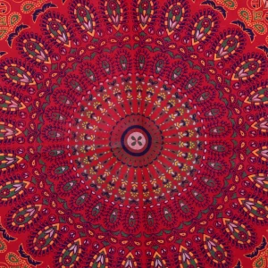 Red Peacock Mandala Printed Tapestry Wall Decor - Image 3