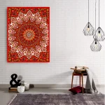 Red Star Mandala Printed Poster Table Cover
